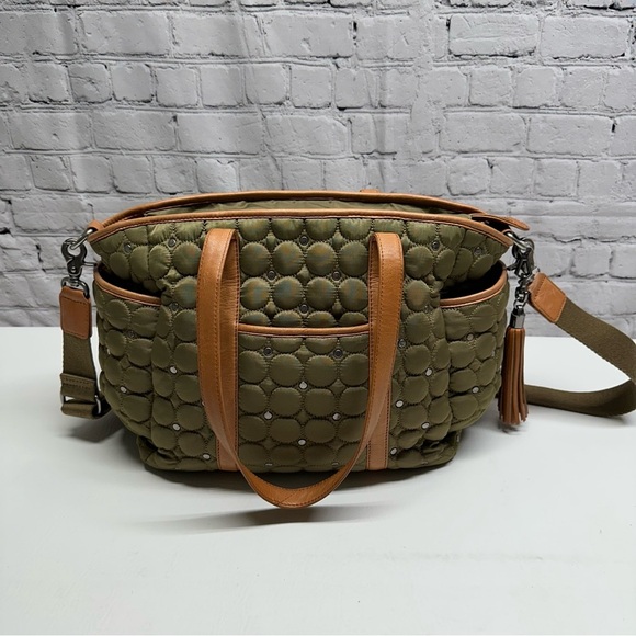 Rebecca Minkoff bay diaper bag Stylish Olive Green Quilted - Picture 2 of 12